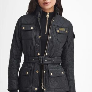 Barbour Tourer International Womens Polarquilt Jacket in Black/Black $260